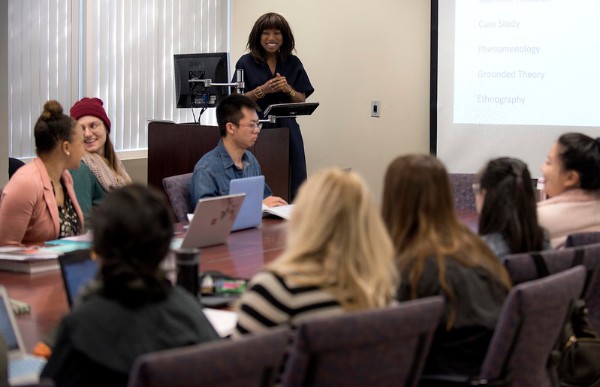 Photo of Constance Iloh teaching at University of California Irvine