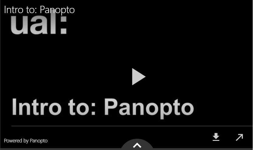 Screenshot of Intro to Panopto video