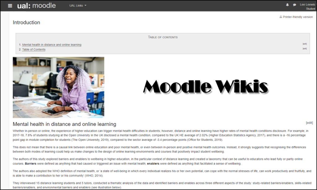 Using the Moodle Wiki for collaborative sharing and editing – LCC Teaching  Hub