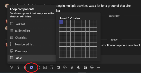 Microsoft Loop in Teams Chat – LCC Teaching Hub