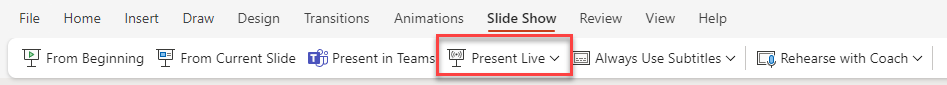 How to present live in PowerPoint 365