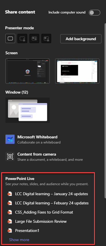 Where to find PowerPoint Live on Microsoft Teams