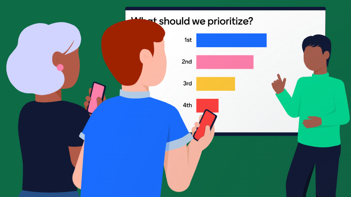 Graphic image of the use of a polling tool in a lecture.